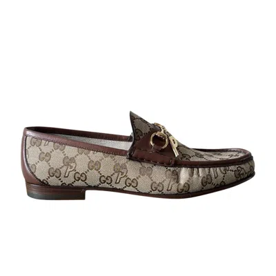 Pre-owned Gucci Palace X  Gg-p Canvas Horsebit Loafer 'beige' | Brown | Men's Size 9.5