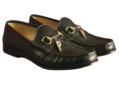 Pre-owned Gucci Palace X  Leather Horsebit P Charm Sneakers In Black