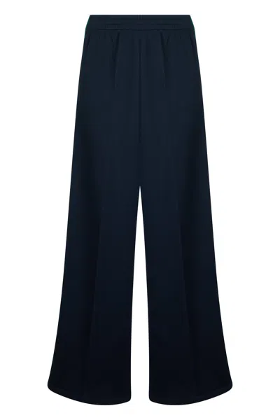 Gucci Leisure Trousers In Ribbed Cotton Jersey With Web In White