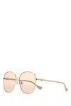 Gucci Pale Gold Classic Aviator Sunglasses In Pale Gold