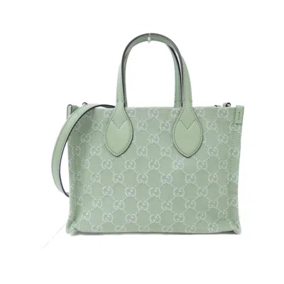 Pre-owned Gucci Pale Green Denim Handbag Shoulder Bag ()