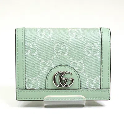 Pre-owned Gucci Pale Green Denim Leather Wallet (bi-fold) ()