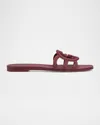 Gucci Palma Gg Rubber Flat Slide Sandals In Burgundy
