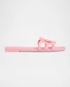 Gucci 10mm Interlocking G Canvas Slide Sandals In Wild Rose