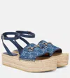 Gucci Paloma Denim Espadrille Sandals In Blue