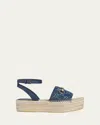 Gucci Paloma Gg Denim Platform Espadrille Sandals In Denim