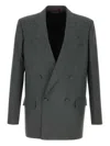 Gucci Grey Double-breasted Blazer In Multi