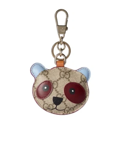 Gucci Panda-shaped Bag Charm In Brown