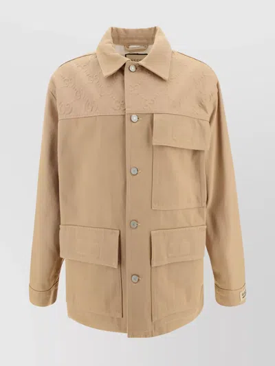 Gucci Denim Jacket In Beige/mix