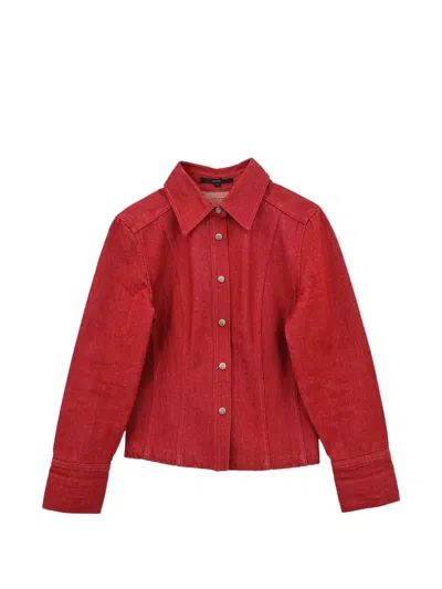 Pre-owned Gucci Panelled Denim Jacket In Red