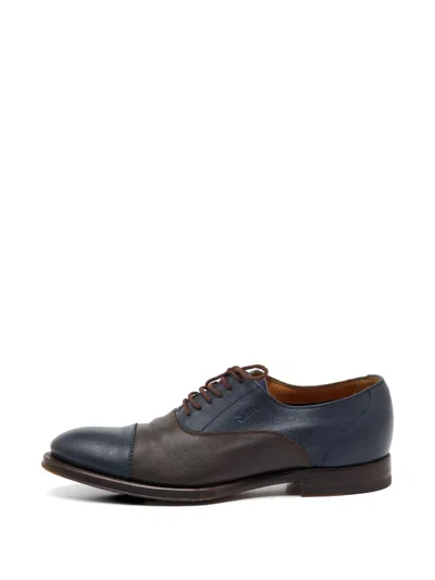 Pre-owned Gucci Panelled Lace-up Oxford Shoes In Blue