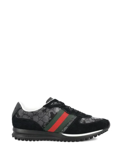 Gucci Panelled Sneakers In Black