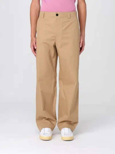 Gucci Wide Leg Cotton Twill Trousers In Brown