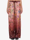 Gucci Pantalone In Seta Stampata In Pink
