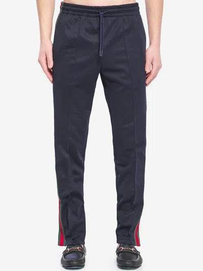 Gucci Web Sport Pants In Blue