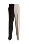 Gucci Front Pleated Two-tone Trousers In 1043