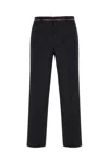 Gucci Men Blue Wool Selvedge Detail Trousers In Black