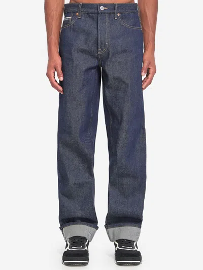 Gucci Pantaloni In Denim Con Dettaglio Orlo In Multi