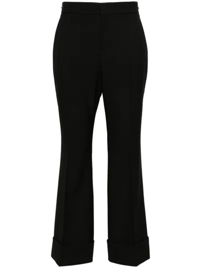 Gucci Pantaloni Sartoriali In Lana A Vita Media Trousers Black