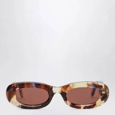 Gucci Panthos Sunglasses In Havana Colour In Brown
