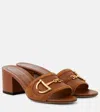 Gucci Pantoletten Horsebit Aus Veloursleder In Braun