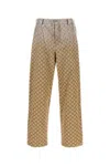 Gucci Wide Leg High Waist Trousers With All-over Pattern