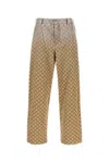 Gucci Wide Leg High Waist Trousers With All-over Pattern