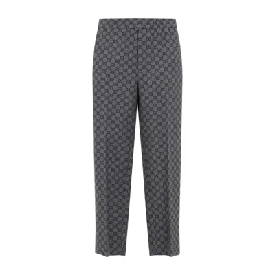 Gucci Gg Flannel Pant In Grey
