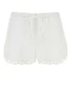 Gucci Cotton Elastic Waistband Shorts In White