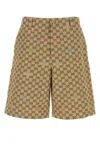 Gucci Gg Fabric Bermuda Shorts In Neutral