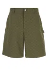 Gucci Gg Fabric Bermuda Shorts In Green