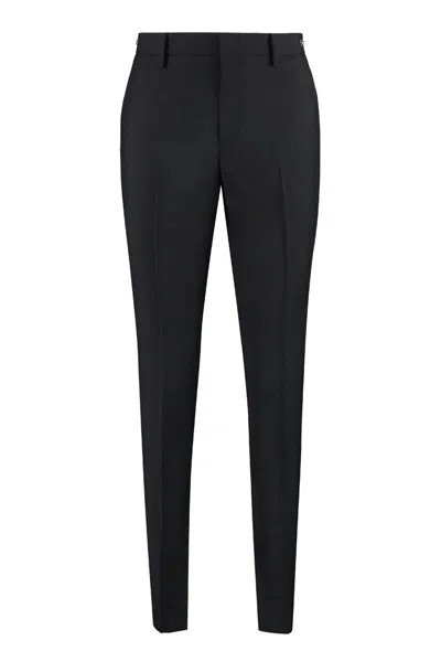 Gucci Wool Blend Trousers In Black