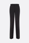 Gucci Wool And Silk Gabardine Straight Pants In Black