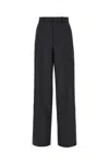 Gucci Horsebit-pattern Straight-leg High-rise Cotton And Wool-blend Trousers In Ink