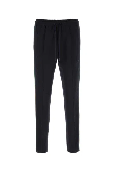 Gucci Midnight Blue Polyester Blend Joggers In Black