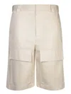 Gucci Logo Patch Cargo Shorts In Beige