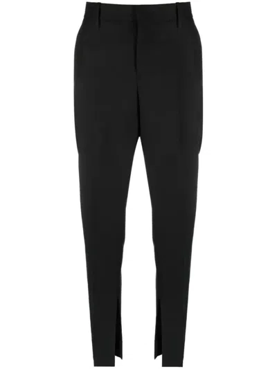 Gucci Side-slit Tapered Trousers In Black