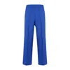 Gucci Brand-embroidered Slip-pocket Straight-leg Regular-fit Wool-blend Trousers In Blue