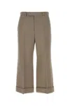 Gucci Textured Gabardine Cropped Pant In Brown