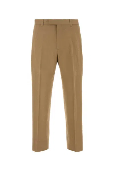 Gucci Cotton Gabardine Tailored Pants In Brown
