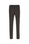 Gucci Panama Trousers With Front Crease And Slits In Brown