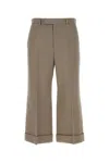 Gucci Textured Gabardine Cropped Pant In Brown