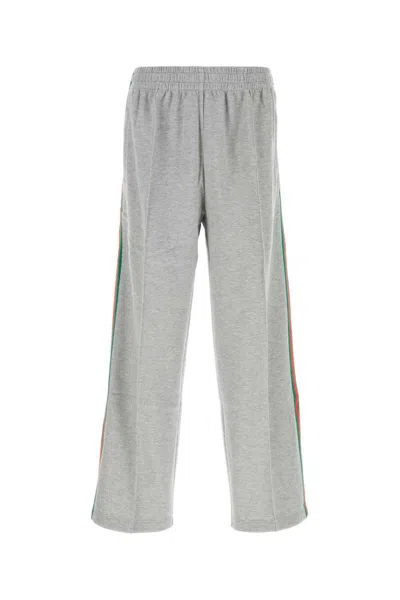 Gucci Casual Joggers With Side Stripes And Wide Leg In White