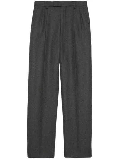 Gucci Luxurious Dark Grey Trousers With Wool And Cashmere Blend