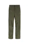 Gucci Olive Green Nylon Pant In Green
