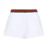 Gucci White Cotton Jersey Web Shorts In White