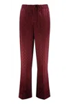 Gucci Pants In Satin Gg In Burgundy
