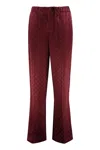 Gucci Pants In Satin Gg In Burgundy