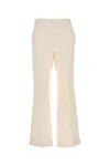Gucci Ivory Silk Blend Pants For Women In White