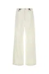 Gucci Drawstring Ruched Drill Pants In White